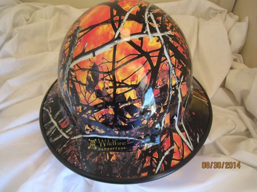 New custom hydrographic north/fibre metal full brim hard hat w/ratchet wildfire for sale
