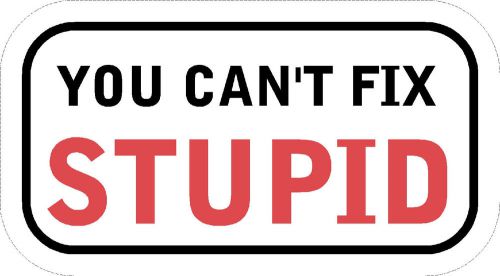 YOU CAN&#039;T FIX STUPID Hard hat helmet decal sticker vinyl label warning