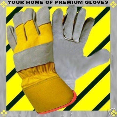 XXX Large SALE Duty Work Gloves Chore Two Pr Premium Leather PALM 3XL GET