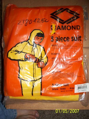 Diamond 1030 PVC Industrial Waterproof/Chemical Resistant  3 Piece rainsuit