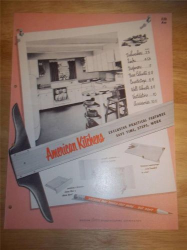 Vtg American Kitchens Catalog~AVCO Sinks/Dishwashers/Cabinets/Disposers 1953