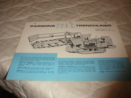 1965 PARSONS MODEL 724-L TRENCHLINER SALES BROCHURE