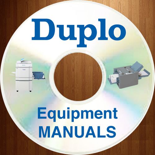 Duplo Equipment Service Repair Manuals Parts Catalog User Guide Maintenance CD