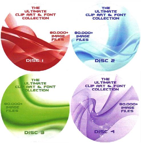 NEW : THE ULTIMATE CLIP ART COLLECTION  on 4 cd&#039;s (best on web) Free Shipping US
