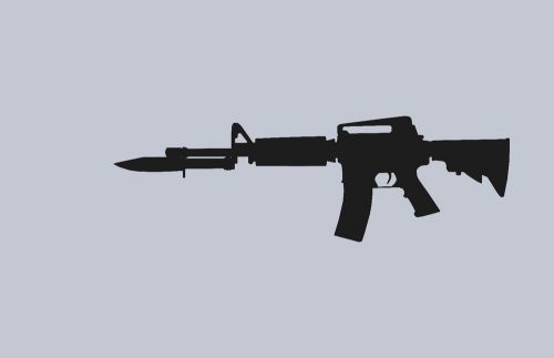 M4 rifle CNC Plasma, laser, router .dxf clip art