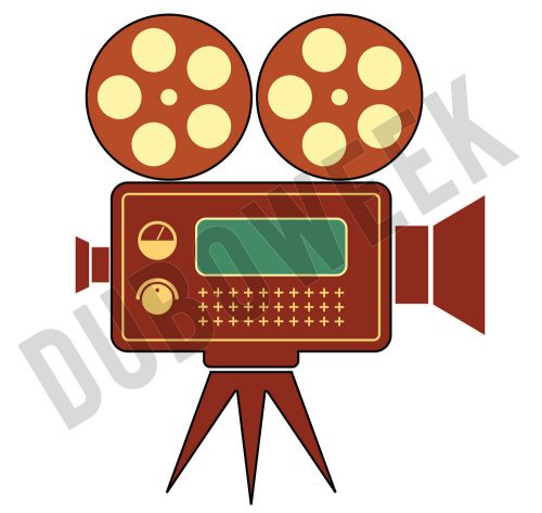 VINTAGE MOVIE CAMERA VECTOR ART EPS