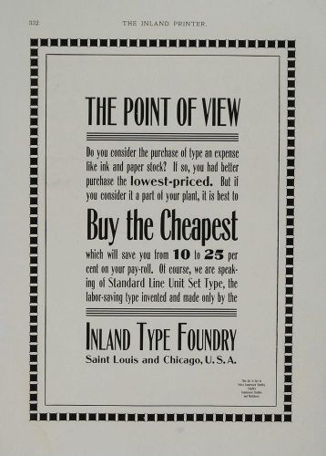1901 ad inland type foundry printing st. louis chicago - original advertising for sale