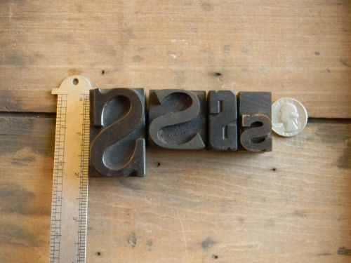 Lot of 4 Antique Letterpress wood type S&#039;s  printing blocks pinterest crafts