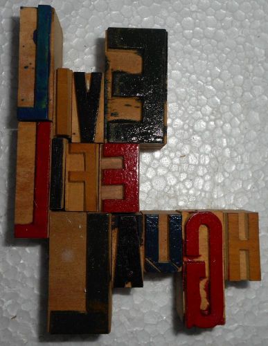 &#039;Live Life Laugh&#039; Letterpress Wood Type Used Hand Crafted Made In India B1003