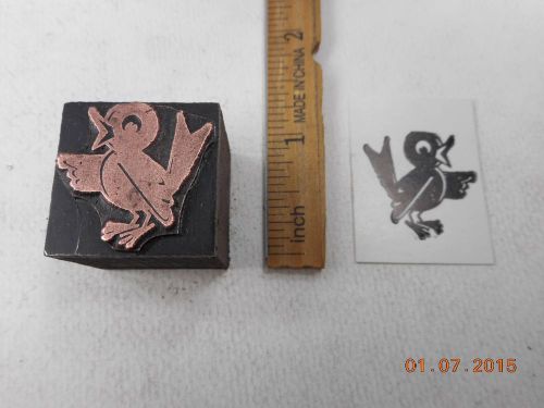 Printing Letterpress Printers Block, Cartoon Bird Pointing