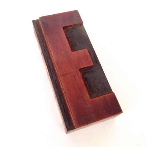 Letter E Vtg Wood Type 5&#034; Letterpress Printer&#039;s Block Industrial