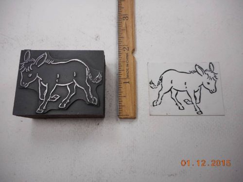 Letterpress Printing Printers Block, Cute Donkey Animal