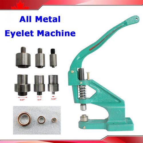All Metal Manual Grommet Press Machine+3 Size Die Mould+1100 Eyelet Banner