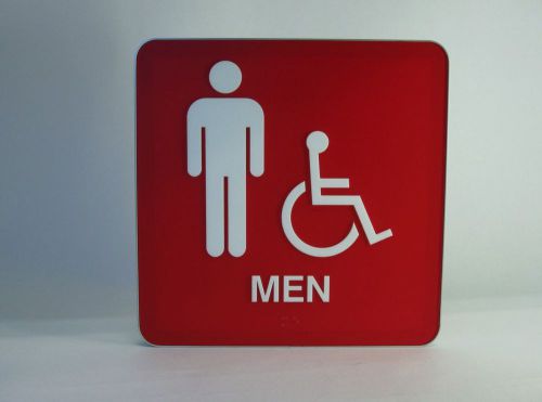 ADA Acrylic Sign Aluminum Frame, Men&#039;s Restroom 8&#034; x 8&#034; x 1/2&#034;