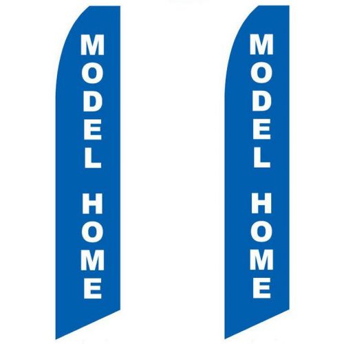 Swooper Flag 2 Pack Model Home Blue With Large White Text