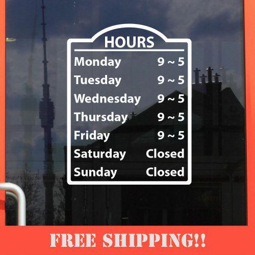 11&#034;Hx8.5&#034;W Business Store Hours Sign Window Shop Open Closed Sticker Decal Ver14