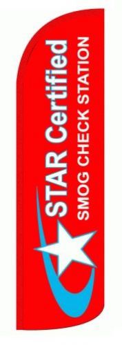 STAR CERTIFIED SMOG CHECK STATION  X-Large &#034;WINDLESS&#034; Swooper Flag - C65