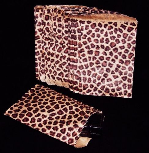 100 GIFT OR SHOPPING BAGS LEOPARD DESIGN