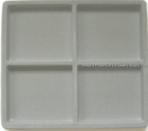 12 Grey 4 Space Jewelry Display Liner Inserts, Fits 1/2 Size Trays &amp; Cases