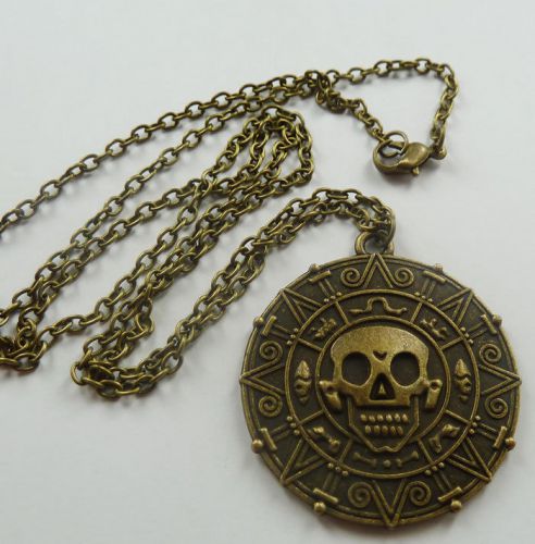 Lots of 10pcs bronze plated skull Costume Necklaces pendant 644mm