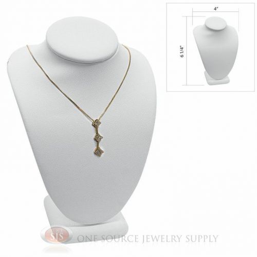 6 1/4&#034; Pendant Necklace White Leather Neck Form Jewelry Presentation Display