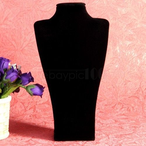 Black velvet necklace chain bust display holder stand 8.9x5.1&#034; fashion for sale