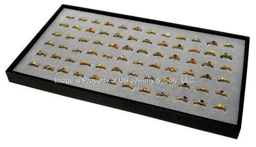 Wholesale lot of grey 30 pieces 72 ring display trays for sale