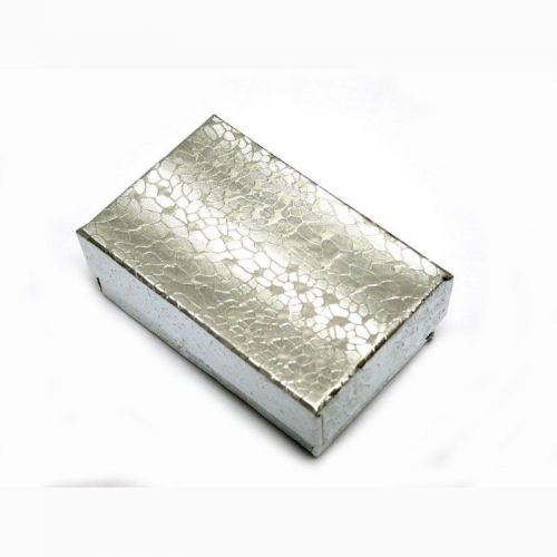 Wholesale 100 Silver Cotton Filled Jewelry Gift Boxes 2 1/2&#034; x 1 1/2&#034;
