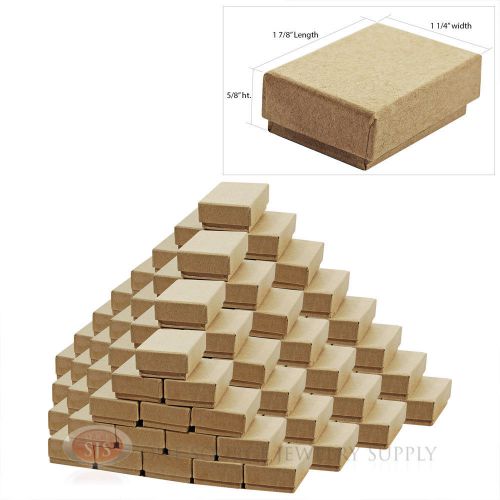 100 kraft cotton filled jewelry gift boxes 1 7/8&#034; x 1 1/4&#034; pendant charm box for sale