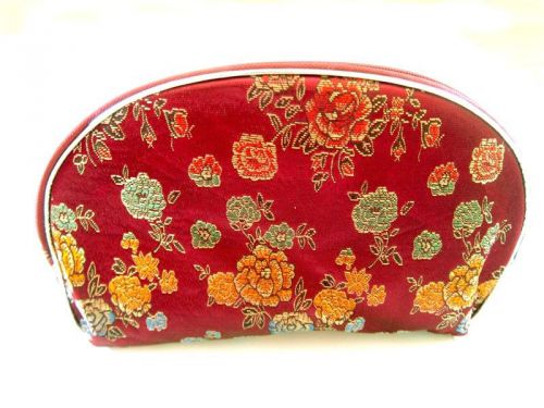 1 Set 5 Pcs Matching  Chinese  Pouch, for Cosmetic, Coin &amp; Jewelry, Burgundy