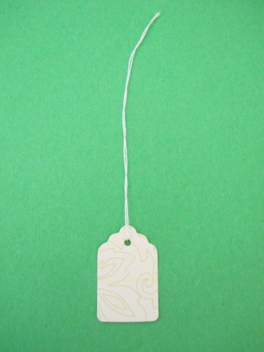 Mini Tan on White Damask Paper Price Tags 100 Quantity Great for Boutiques
