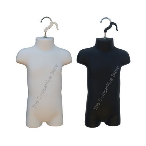 2 infant mannequin forms for sizes 9 - 12 months boys &amp; girls 1 white + 1 black for sale
