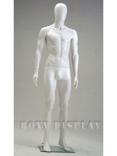 Male Unbreakable Egghead Plastic Mannequin Turnable And Removable Head PS-SM1WEG