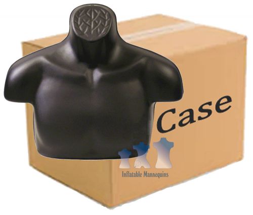 Male Upper Torso Form - Hard Plastic, Black, Case of 36