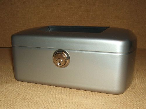 Burg Wachter Cash Box 8-in x 6 1/2-in x 3 1/2-in Silver Germany Made 7200 Steel