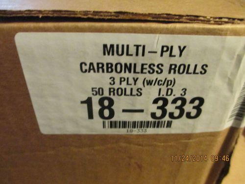 50 rolls /1 case   Multiply  Carbonless 3 ply  Paper w/c/p: 18-333