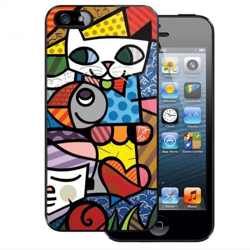 iPhone and Samsung Case - Funny Stained Glass Colourful Cat Fish Love - Cover
