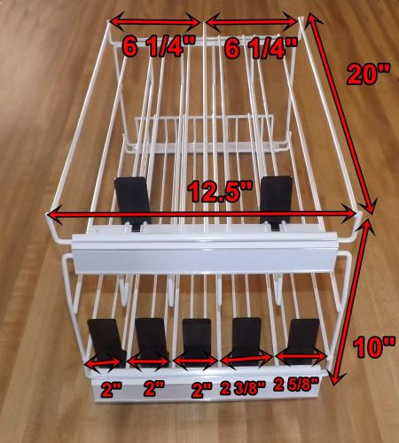 New 2 Tier Wire Counter Merchandise Push Display Rack Spring *Pushes Items Up*