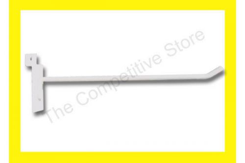 10&#034; Slatwall Hooks  For Slat Panel Display - 100 Pcs White Color