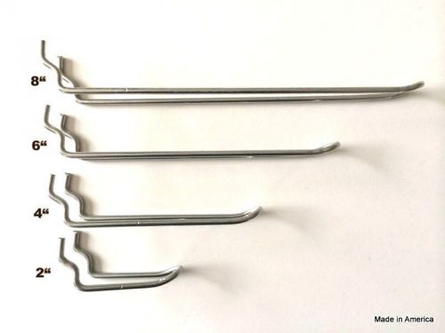 (20 PACK)  Looped Pegboard Hooks w/ Elevated Tip. 5 Each of  2&#034;, 4&#034;, 6&#034; and 8&#034;