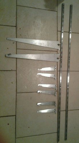5 Feet Polish Steel Wall Mount 4 Shelves One 22 Inch and 3- 8 Inch Shelves
