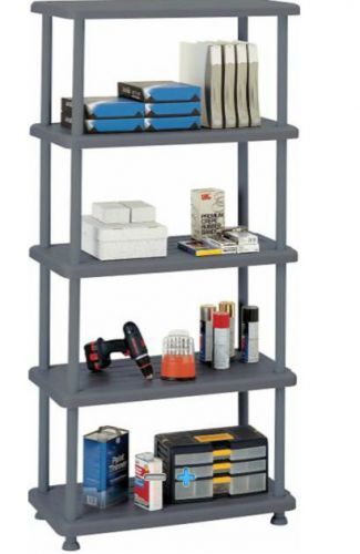 Iceberg rough n ready open storage system, 5 shelves, 36 x 18 x 74, charcoal, ea for sale