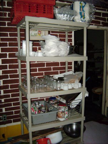 Plastic Shelving with Miscellaneous Items