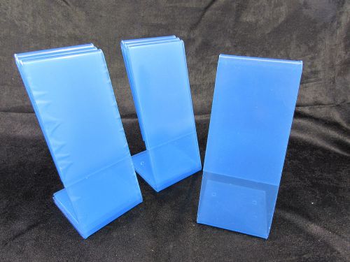 ACRYLIC SLANTED COUNTER SIGN/PHOTO DISPLAY HOLDER/STAND 3X7 (LOT OF 7) **NNB**