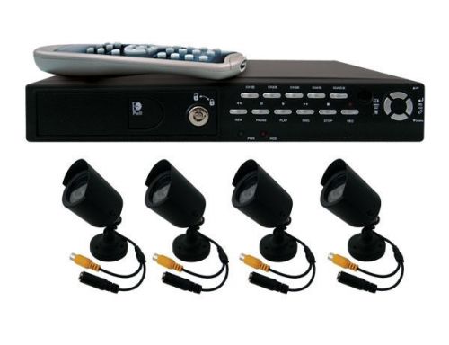 Surveillance sistem with 4 exterior Cameras+ Recording+IP/Network transmission