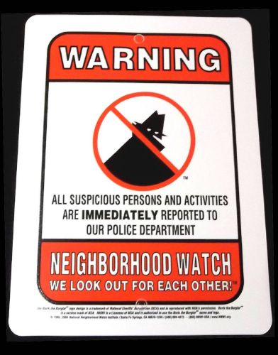 OFFICIAL NEIGHBORHOOD WATCH HOME SECURITY WARNING YARD STREET TRESPASSING SIGN