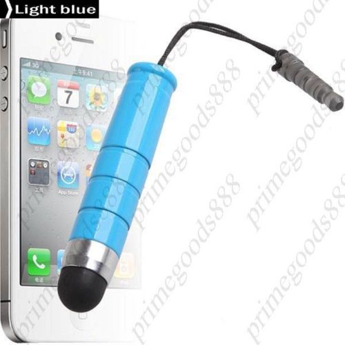 2 in 1 Bullet Stylus Touch Pen dust Plug sale cheap discount low Light Blue