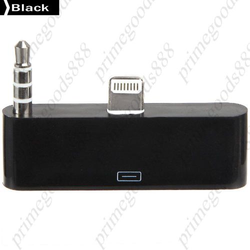 Dock 30 Pin Female to 8 Pin Lightning Adapter Converter 3.5mm Audio Plug Black