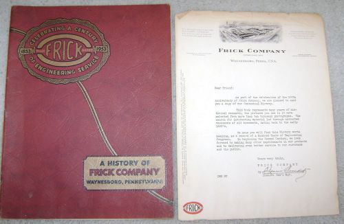 Original 1953 Frick 100th Anniversary Company History-Sawmills-Traction Engines