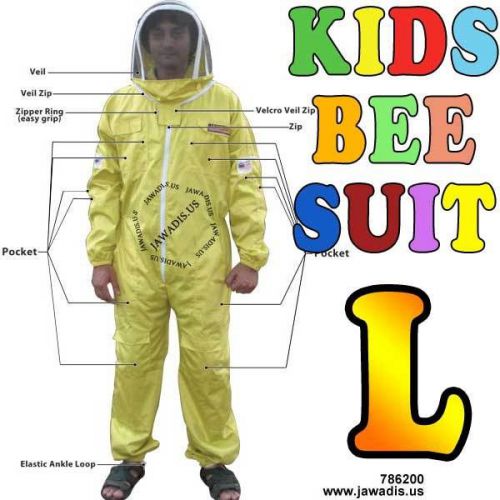 Yellow kids bee suit pest control beekeeping beekeeper suit &amp; veil [l] for sale